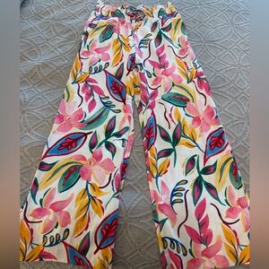 Vibrant Floral Wide-Leg Pants